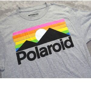 Polaroid Be‎ Original Polaroid 320 Land Camera Logo Gray T Shirt M Vintage Retro